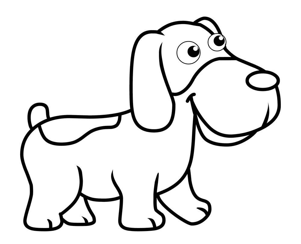 子犬 イラスト 白黒画像