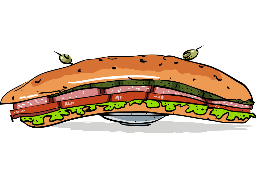 巨大サンドイッチのイラスト イラスト