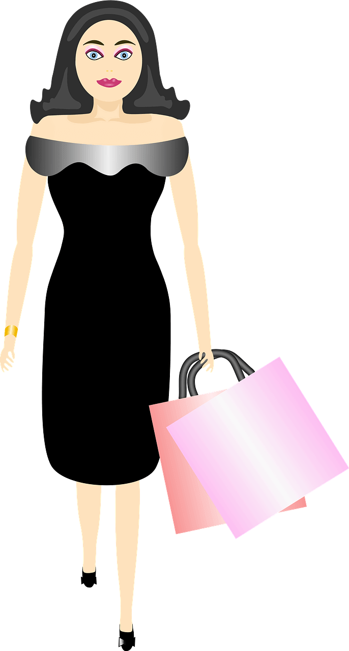 女の子 ショッピング イラスト 透明