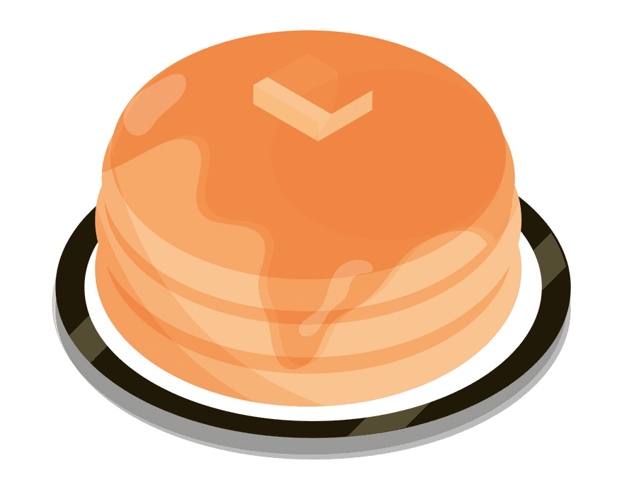 パンケーキの朝食イラストpng無料