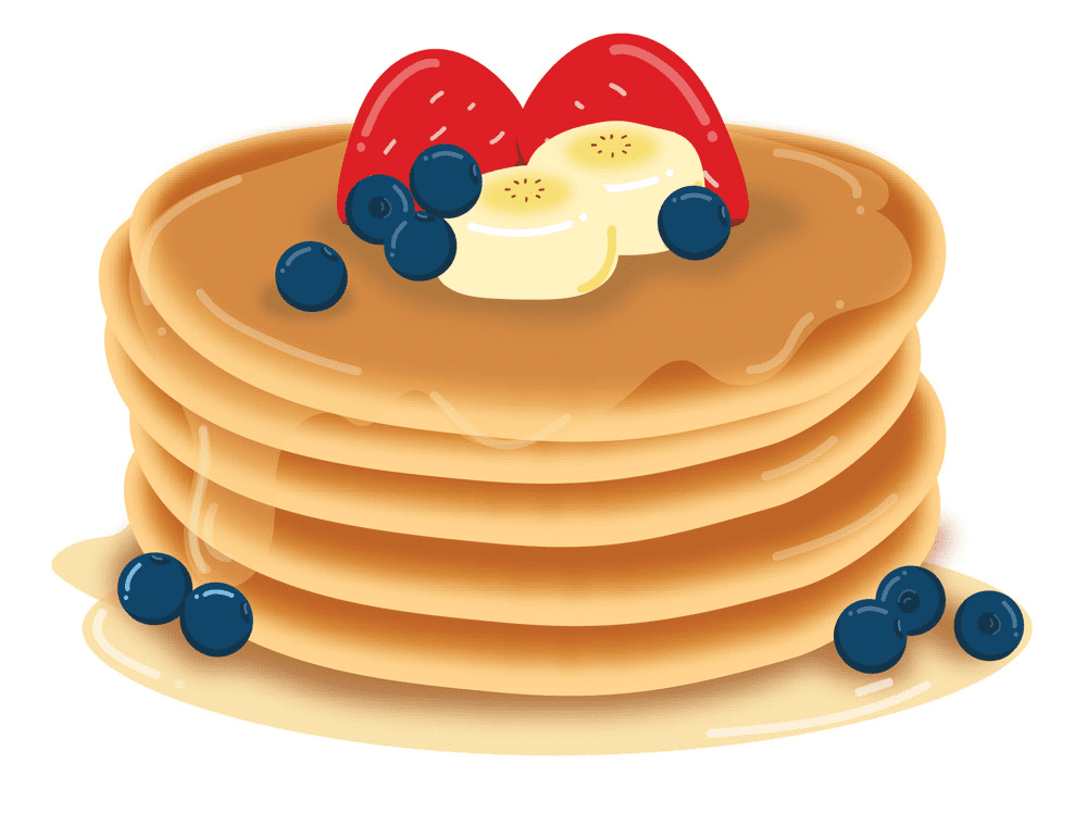 パンケーキの朝食イラスト イラスト