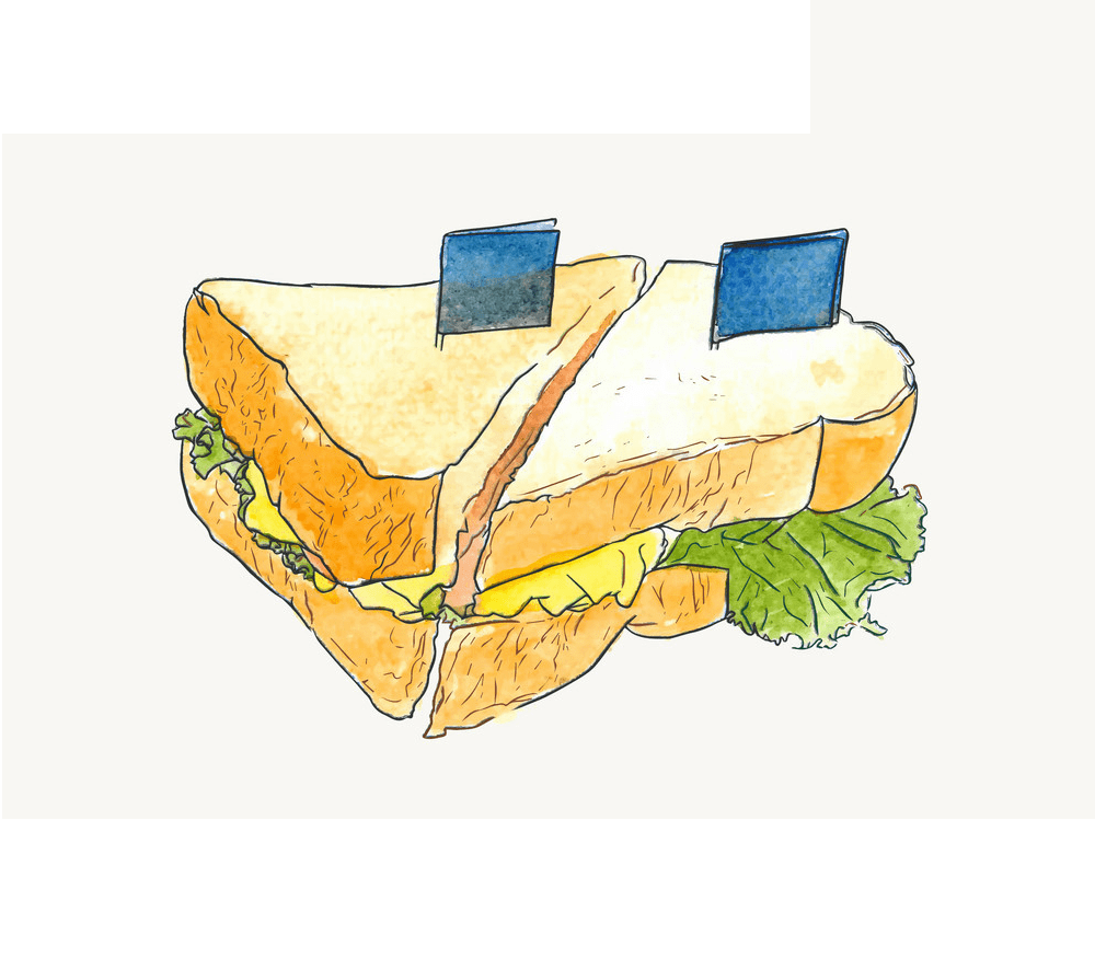 サラダサンドイッチのイラスト