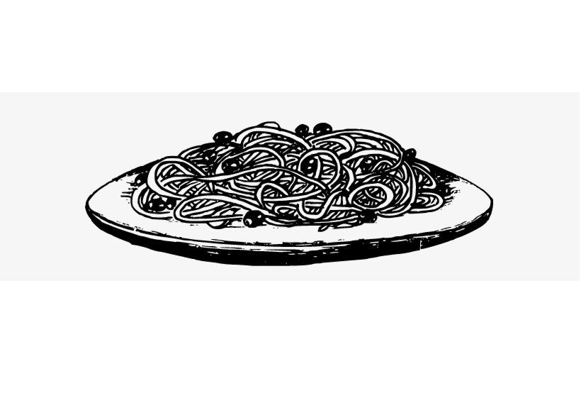 スパゲッティ イラスト 白黒 PNG イメージ