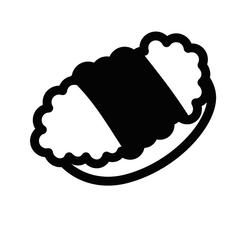 寿司 イラスト 白黒画像 2