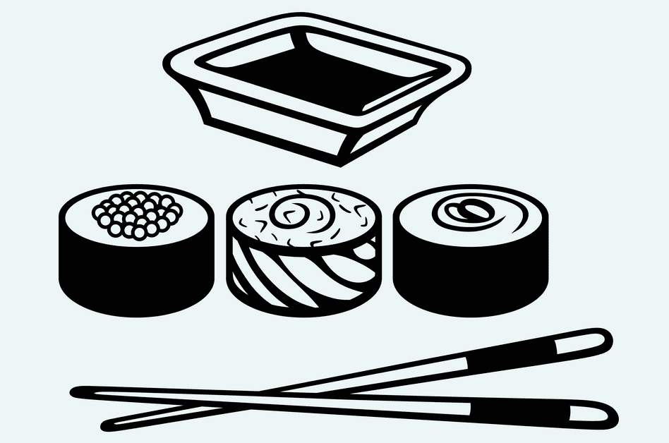 寿司イラスト白黒