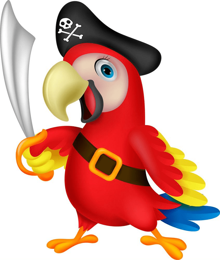 海賊オウムのイラスト画像