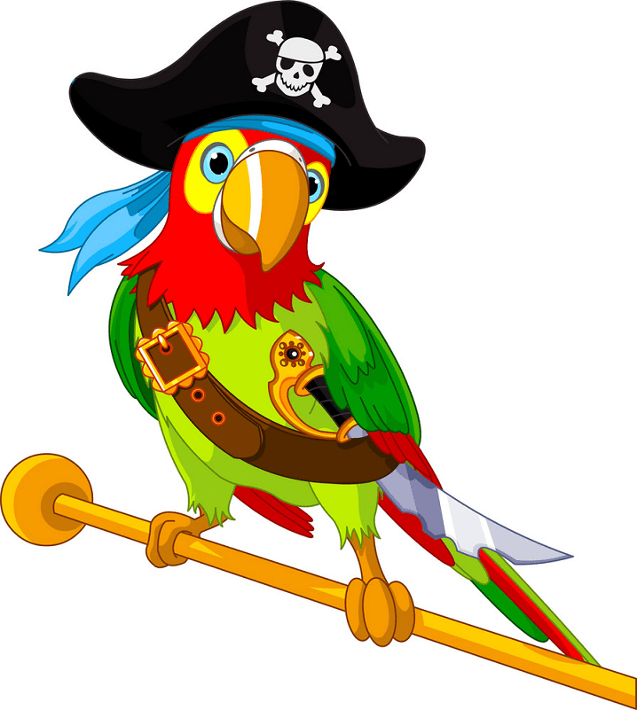 海賊オウムのイラスト無料