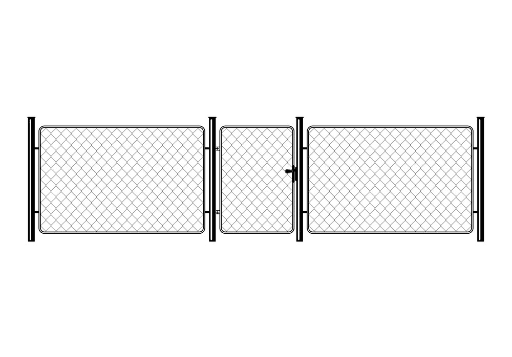 金網フェンスのイラスト画像