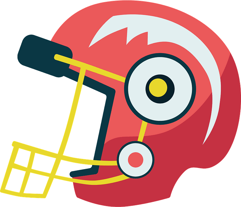 子供向けの透明なフットボールヘルメットのイラスト イラスト