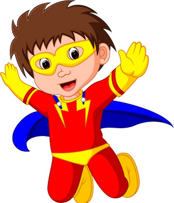 子供のスーパーヒーローのイラスト画像