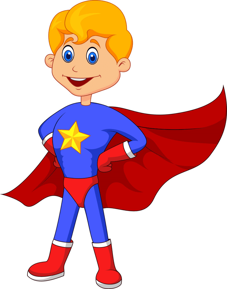 子供のスーパーヒーローのイラスト画像 イラスト