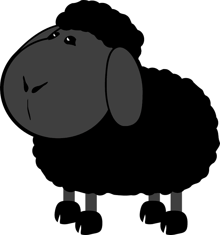 黒い子羊のイラスト透明