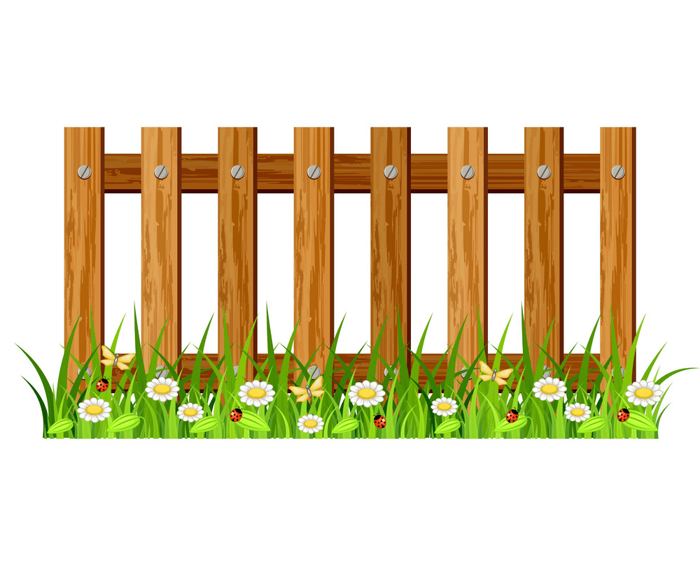 木製フェンスのイラスト画像