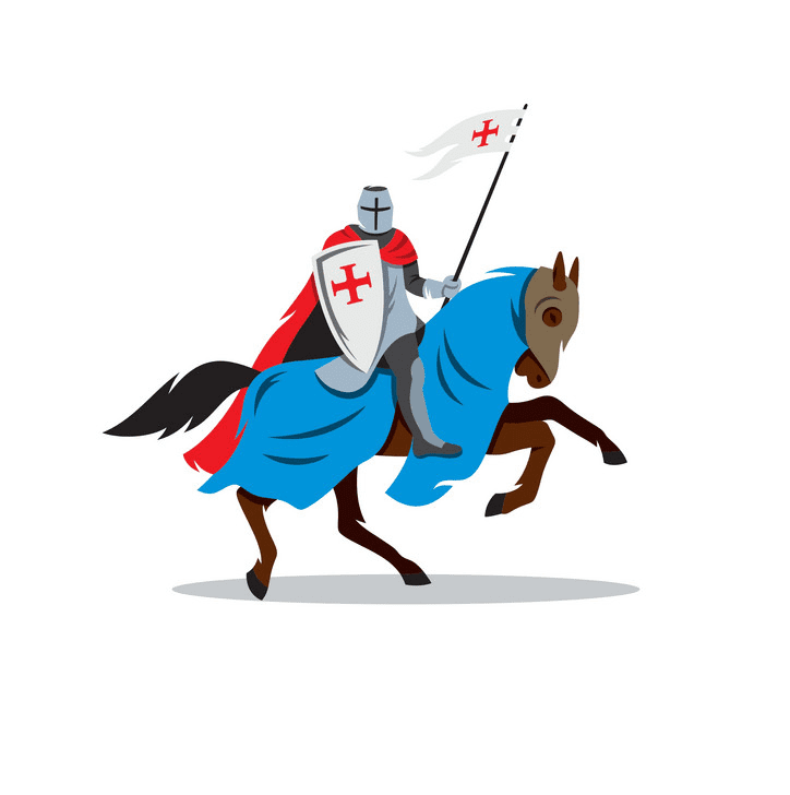 馬に乗った騎士のイラスト 1