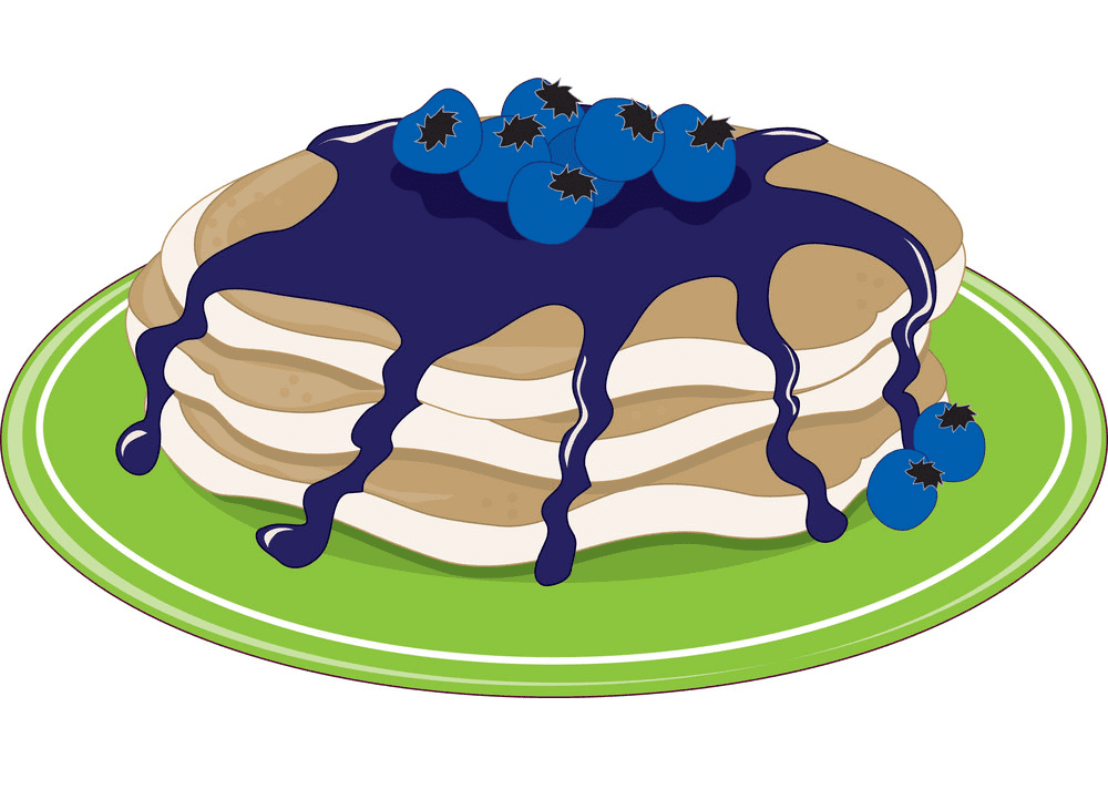 ブルーベリーパンケーキのイラスト