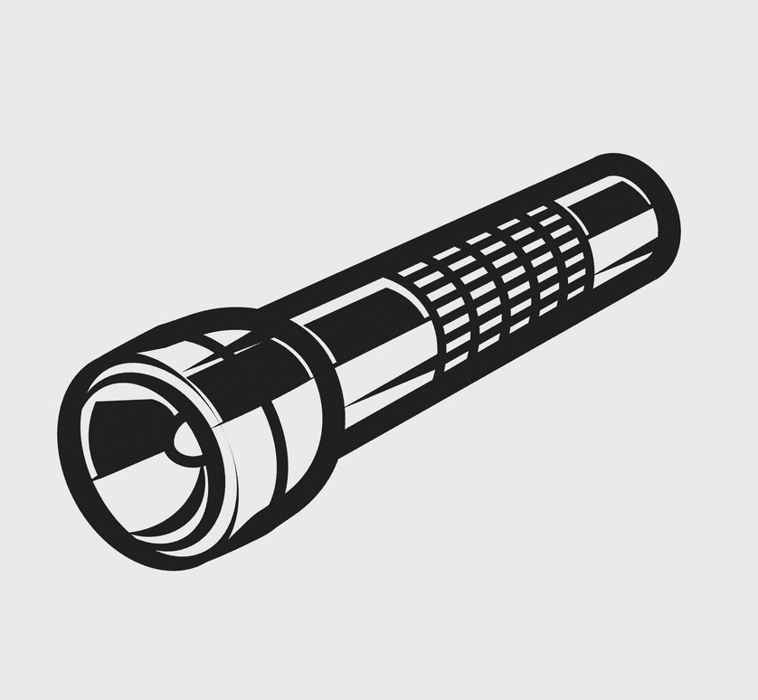 懐中電灯のイラスト無料画像