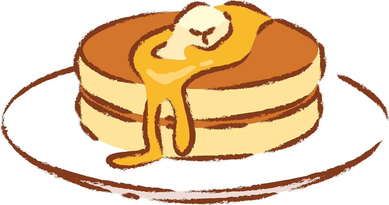 パンケーキのイラスト 透明な背景 6