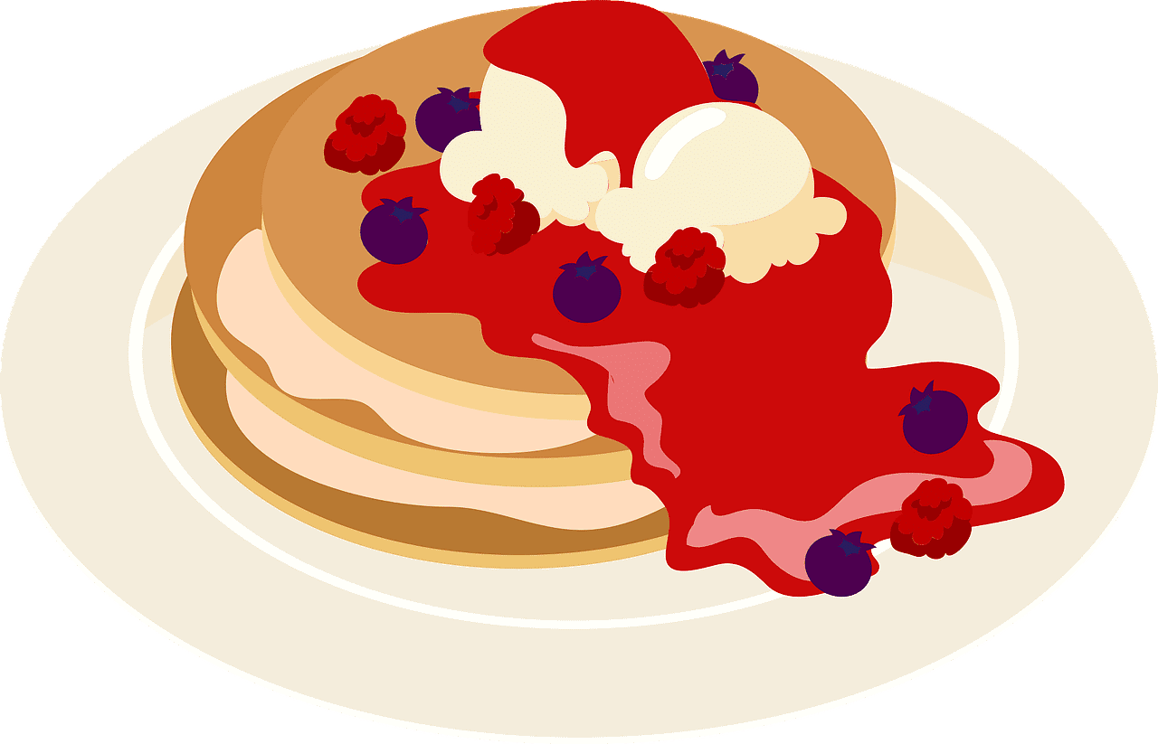パンケーキのイラスト 透明な背景