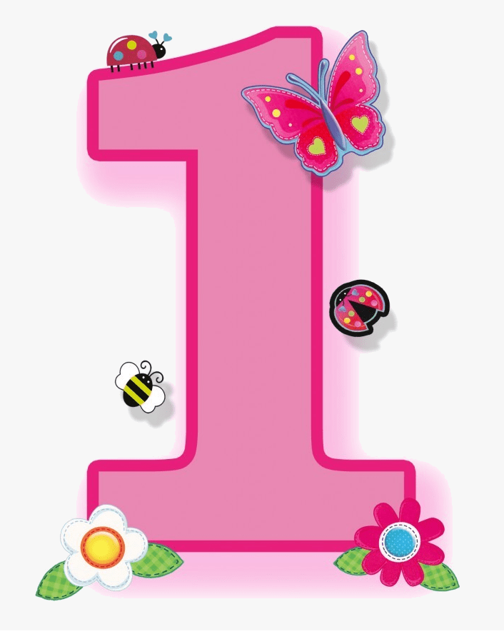 ピンクの数字1イラストダウンロード イラスト