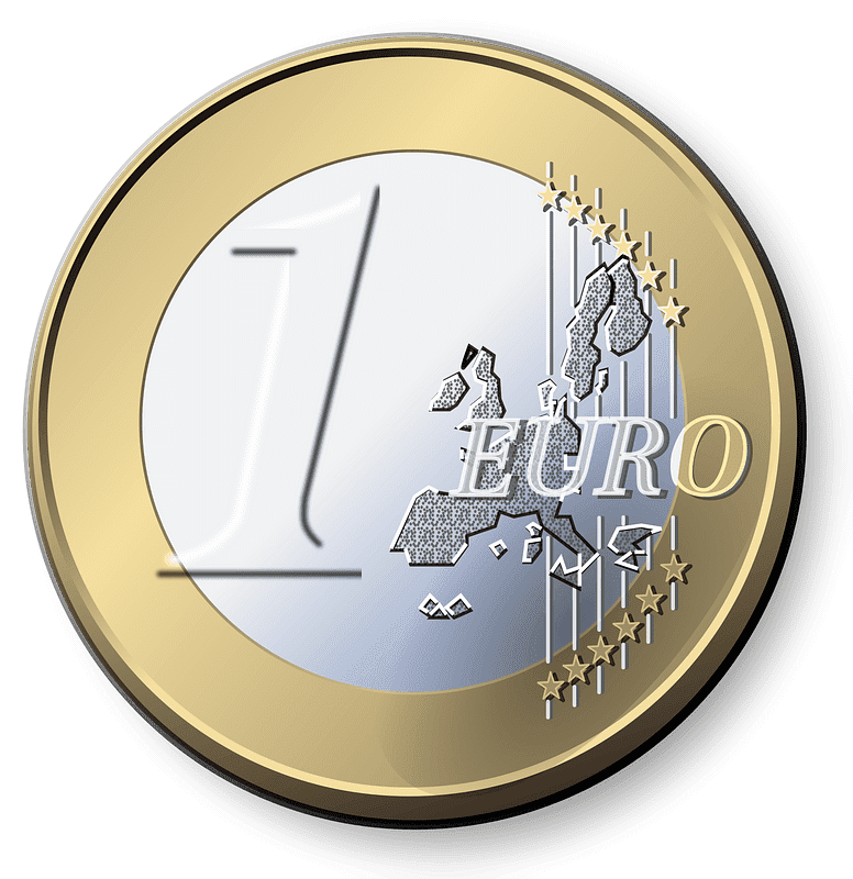 ユーロコインのイラスト 透明