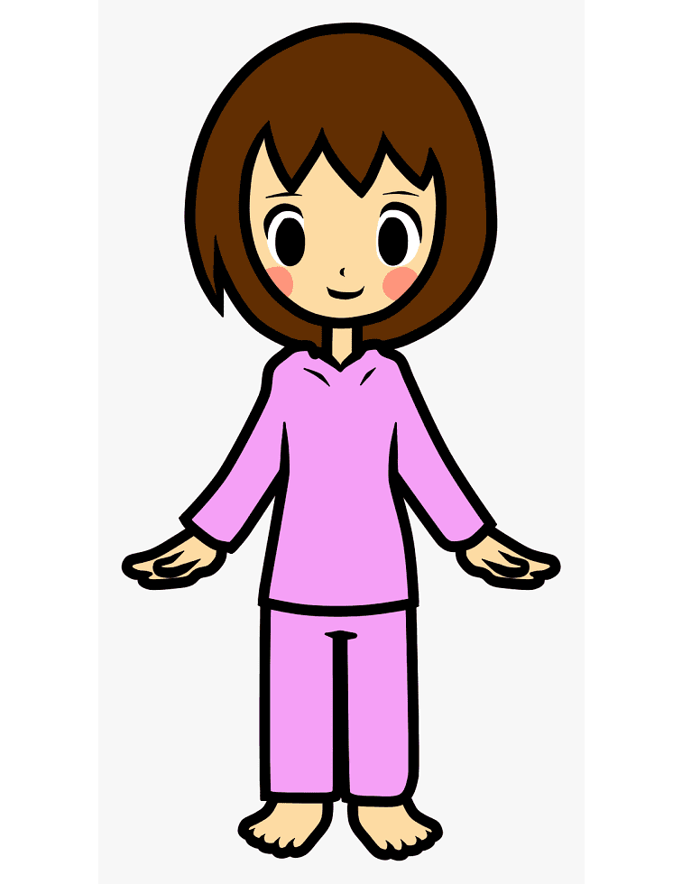 パジャマを着た女の子のイラスト png イラスト