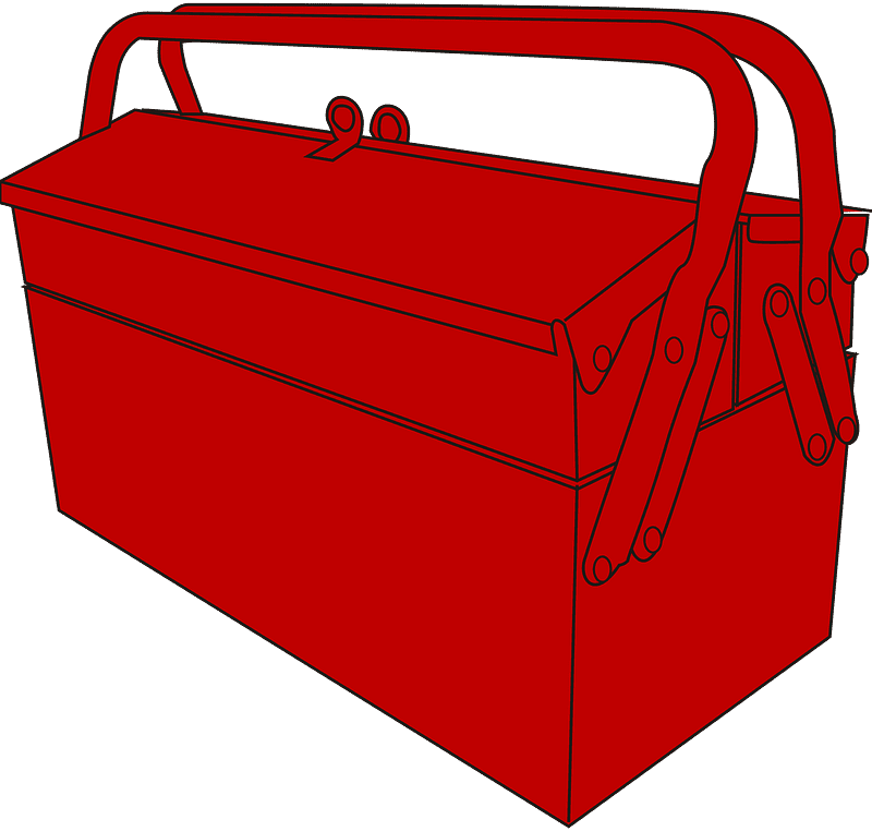 赤いツールボックスのイラスト 透明