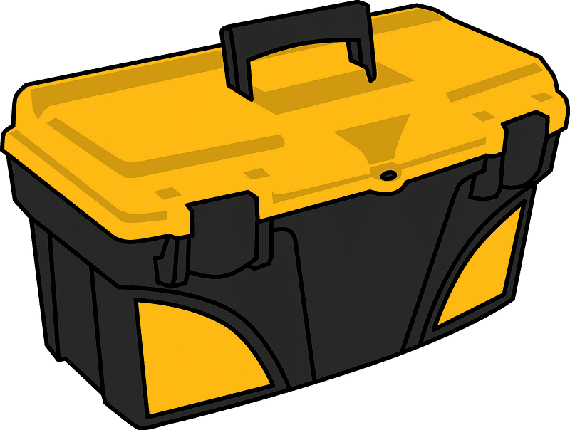 黄色のツールボックスのイラスト 透明