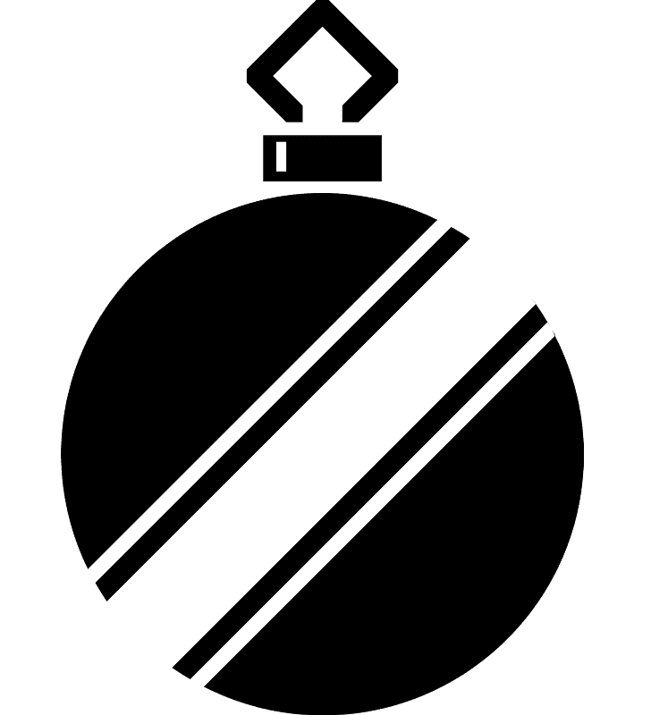 クリスマスオーナメントイラスト白黒6