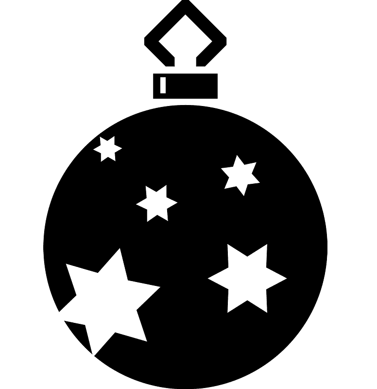 クリスマスオーナメントイラスト白黒8
