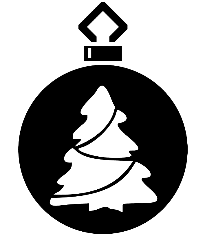 クリスマスオーナメントイラスト白黒