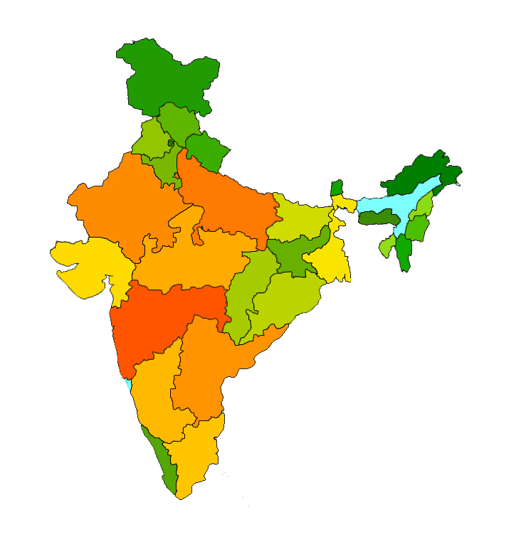 インド地図イラスト 1 イラスト