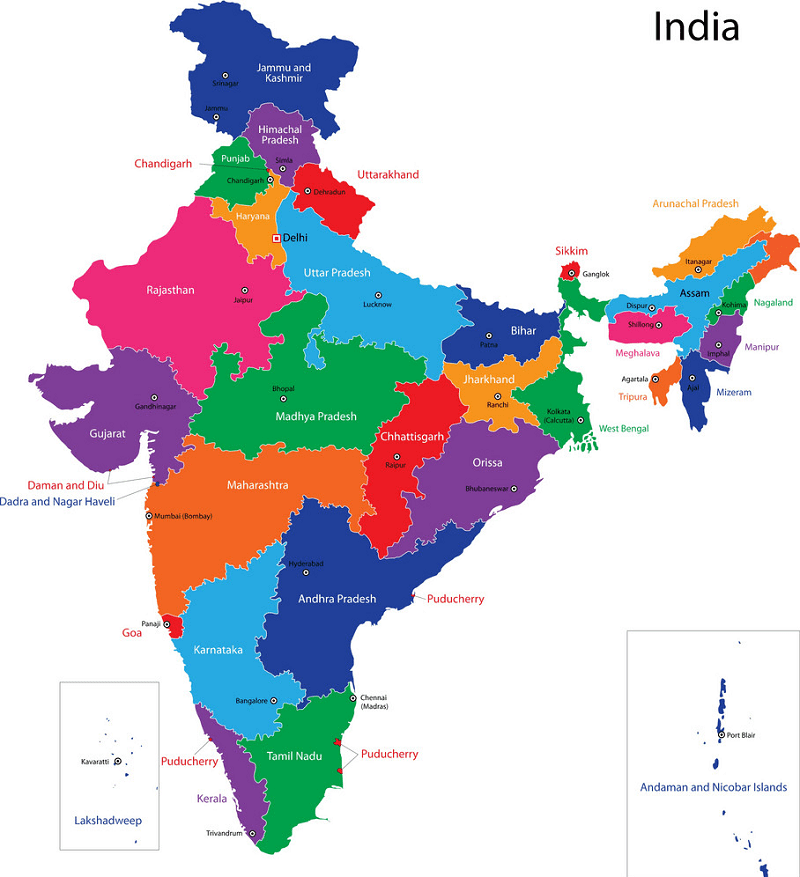 インド地図イラスト イラスト