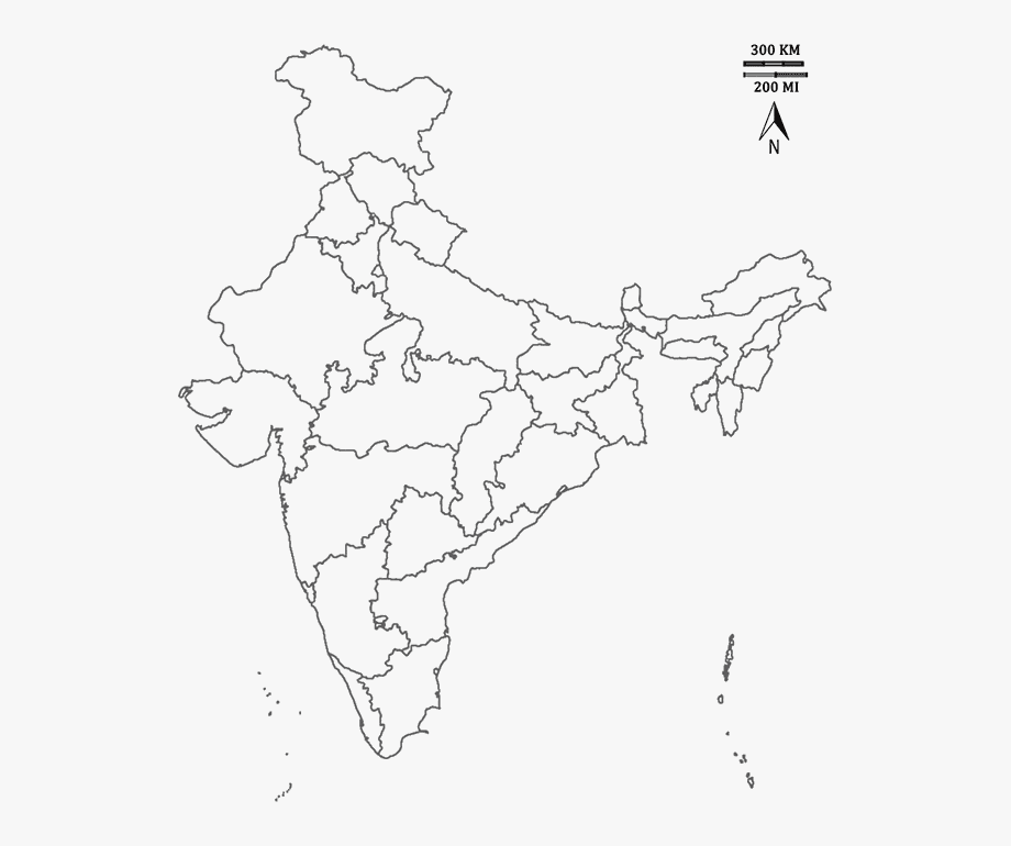 インド地図の白黒イラストのダウンロード イラスト