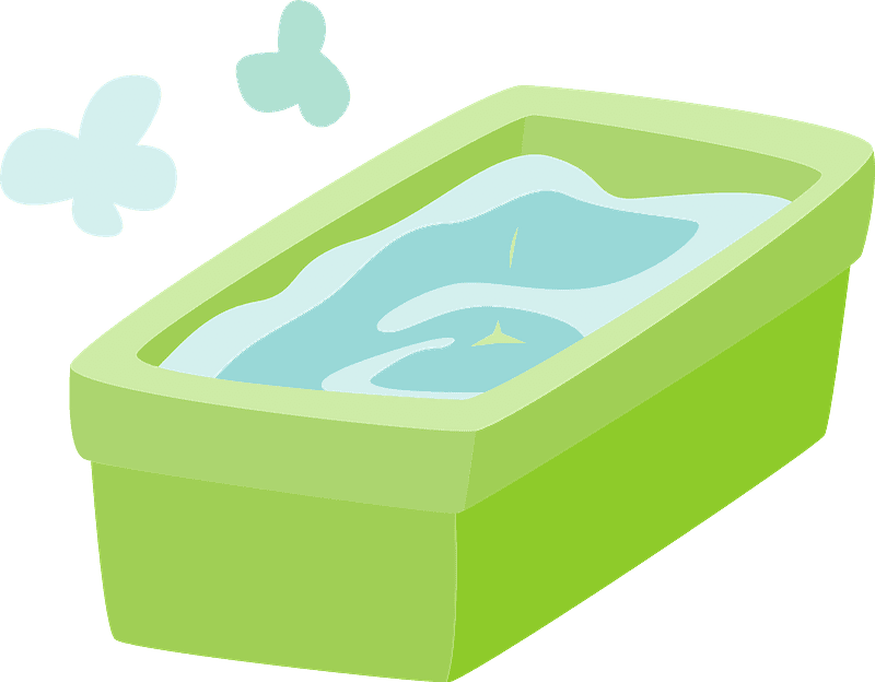 緑の浴槽のイラストシンプル イラスト