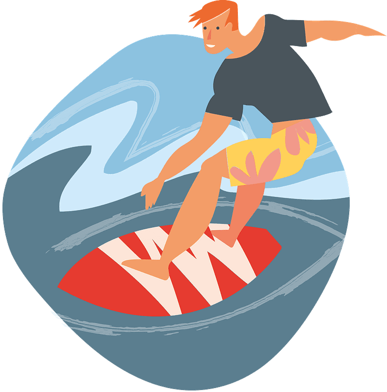 Surfing Illustration Transparent