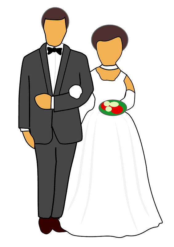 結婚式のカップルのイラスト透明 イラスト
