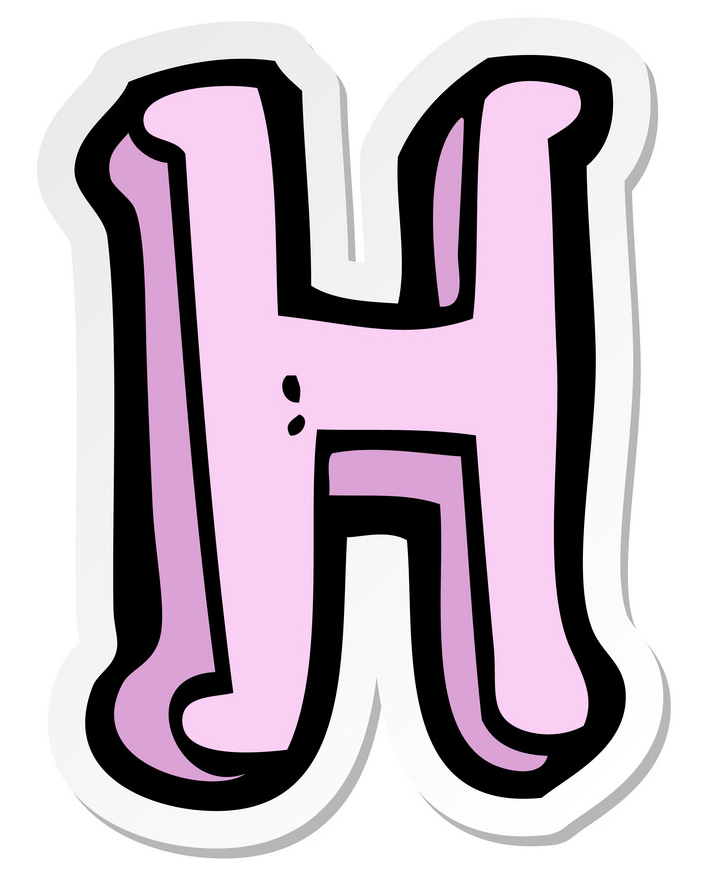 文字Hのイラスト画像