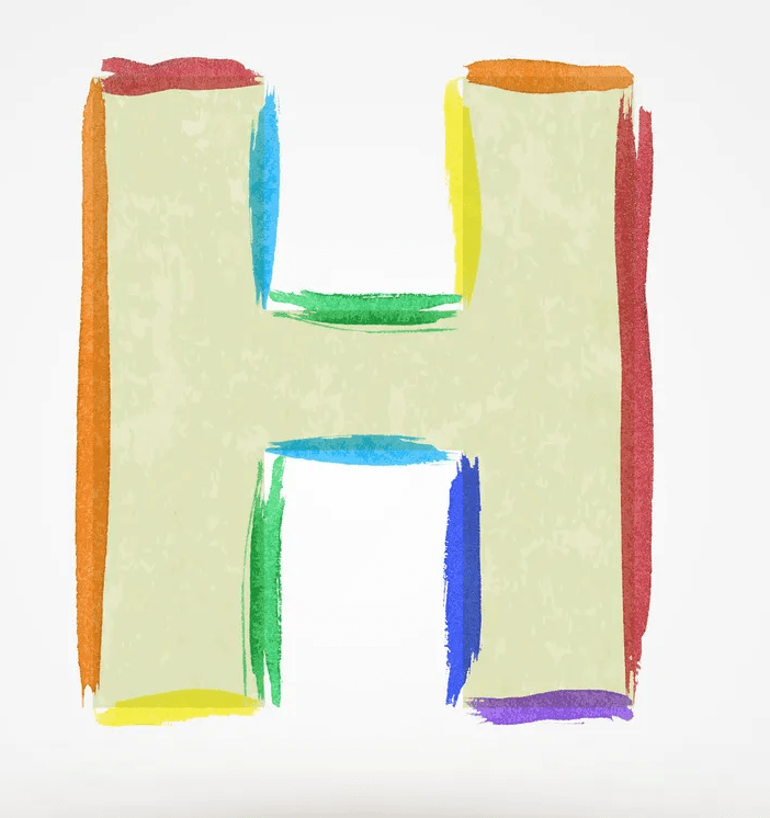 文字Hのイラスト画像をダウンロード