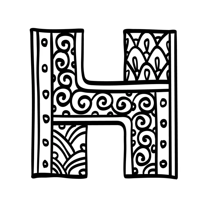 文字 H のイラスト 無料画像