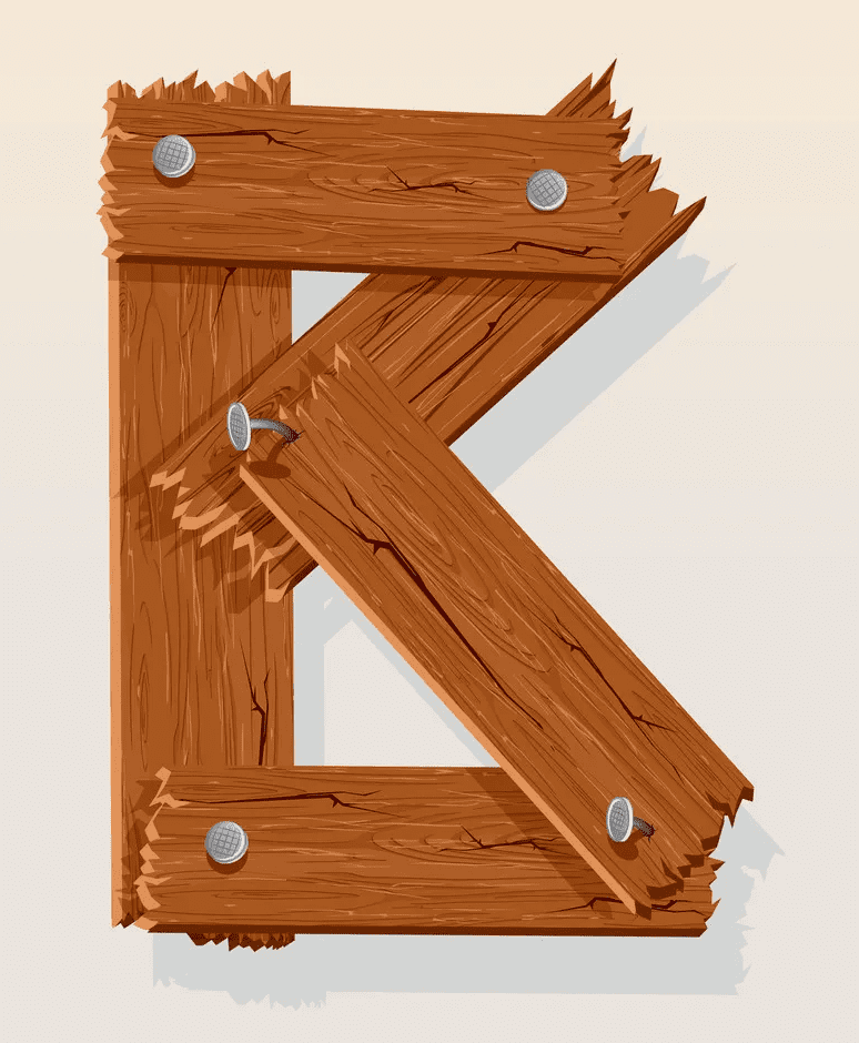 木製の文字 B のイラスト