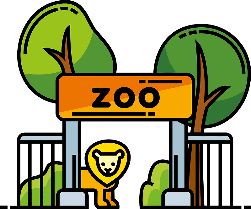 動物園のイラスト 透明な背景 イラスト