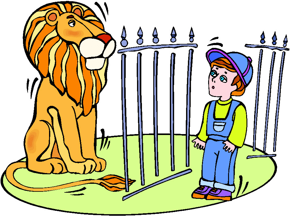 動物園のライオンのイラスト イラスト