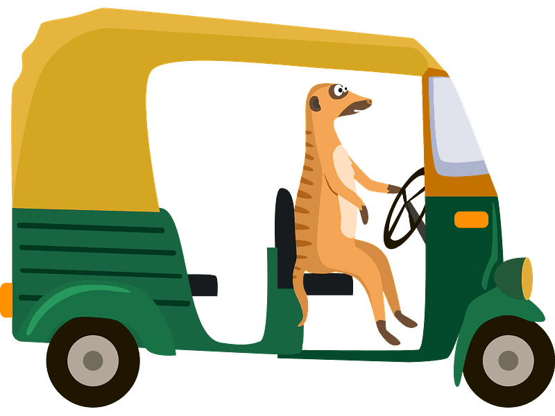 ミーアキャットの運転イラスト画像 イラスト