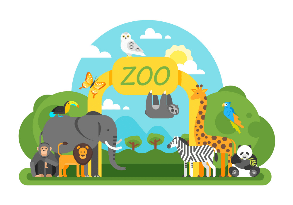 無料の動物園イラスト画像