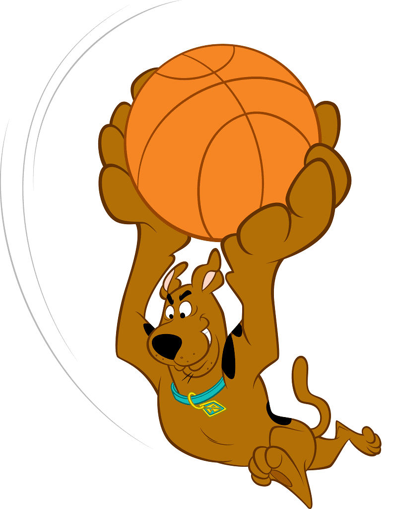 バスケットボールをするスクービー・ドゥーのイラスト イラスト