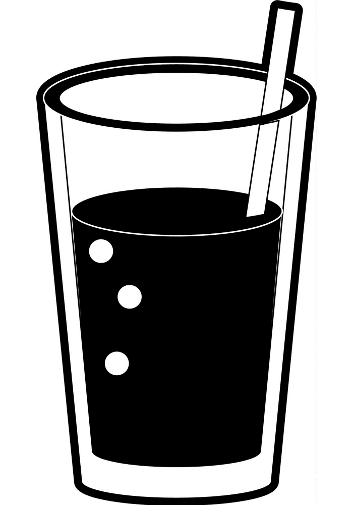 ジュースのイラスト（白黒） イラスト