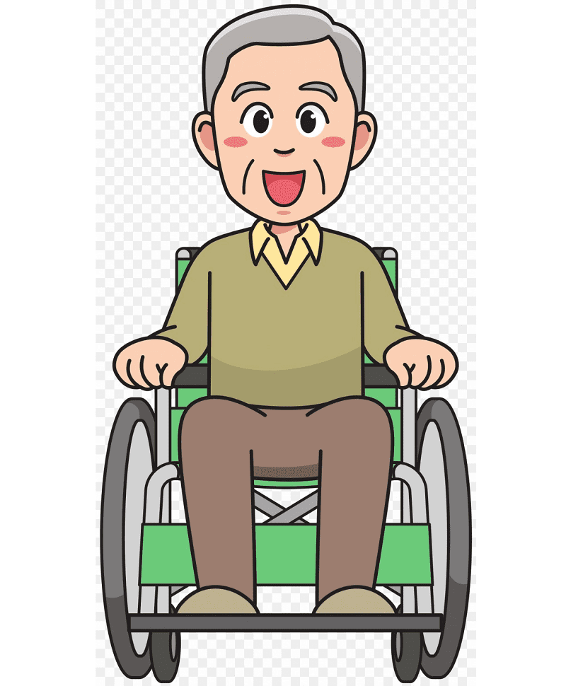 車椅子の老人のイラスト PNG イラスト