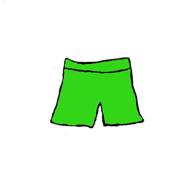 緑のショートパンツのイラスト シンプル PNG