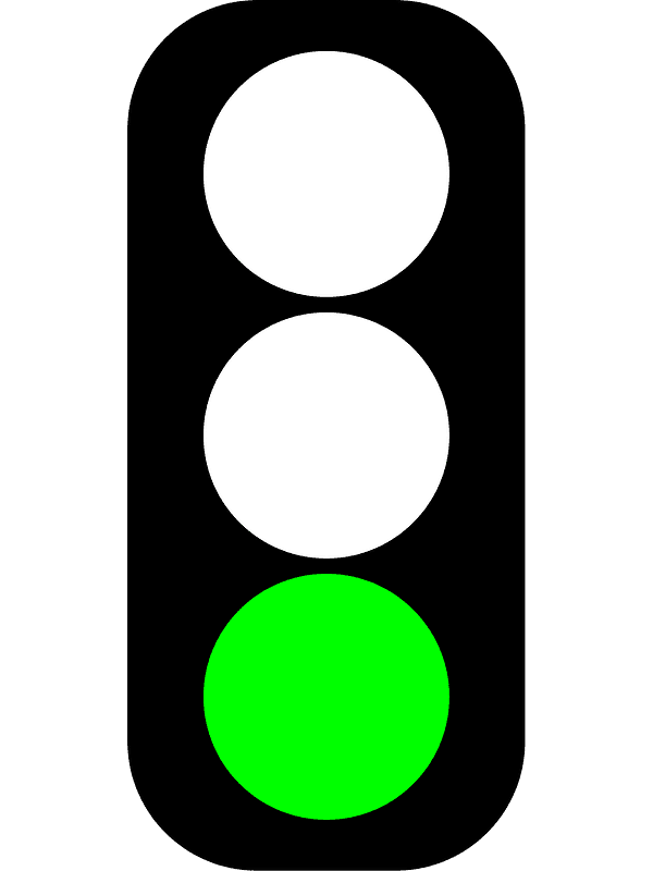 緑色の信号機のイラスト透明