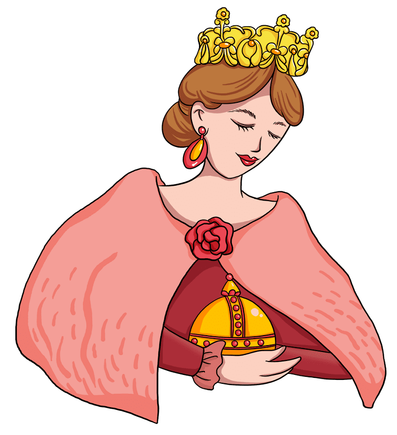 物思いにふける女王様のイラスト無料 イラスト